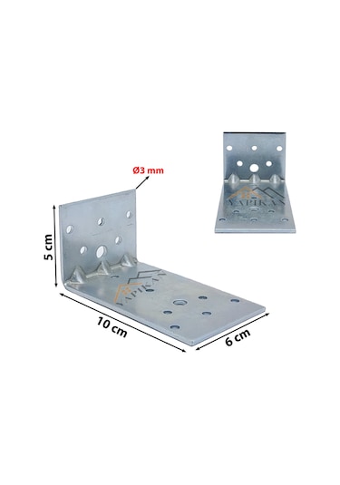 Deprem Mobilya Dolap Sabitleme Aparatı Seti 60x50x100mm- Ağır Yük L Demir Gönye Köşebent