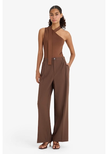 Defacto Tek Omuzlu Bağlama Detaylı Çıtçıtlı Body F9569ax25hsbn316 Kahve