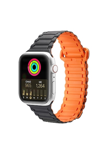 Dux Ducis Apple Watch Uyumlu 38/40/41mm İçin Manyetik Armor Silikon Kordon Kayış- 5775