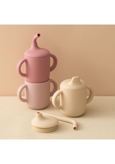 1 Adet Bebek Silikon Silikon Silikon Hasır Fincan Taşınabilir