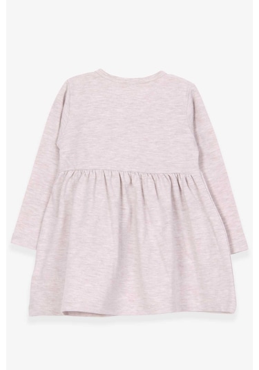 Breeze Kız Çocuk Elbise Ayıcık Aksesuar Detaylı 2-6 Yaş, Bej Melanj