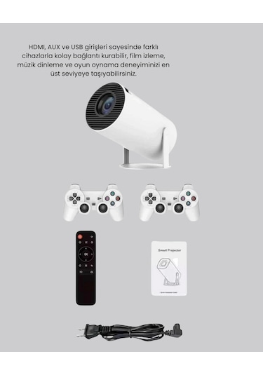 Projeksiyon Cihazı 4k Destekli Kablosuz Bağlantılı Bluetooth 5.0