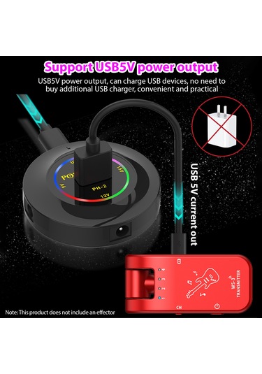 Ruicoo Gitar Pedalı Güç Kaynağı 3 Kanal 9v/12v/15v Düşük Gürültü Usb Şarj Özelliği Kompakt Tasarım