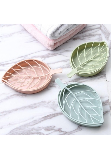 Yaprak Tasarımlı Dekoratif Izgaralı Sabunluk Yeşil