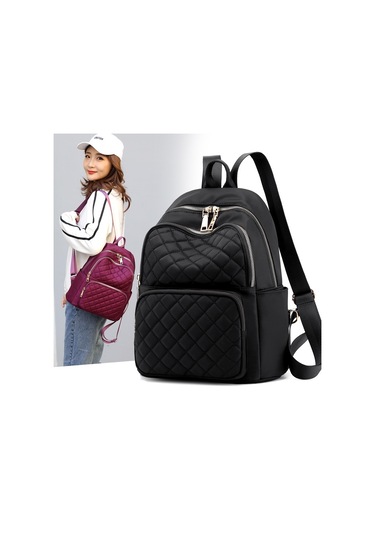 Nakış İpliği Eşkenar Dörtgen Tüm Maç Sırt Çantası Okul Gezisi Siyah