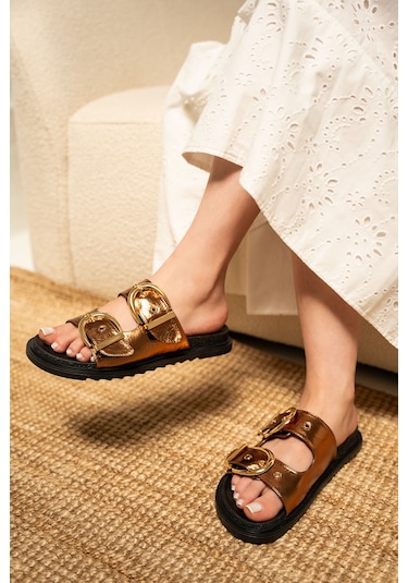 Craft Kadın Gold Toka Detaylı Terlik Bakır