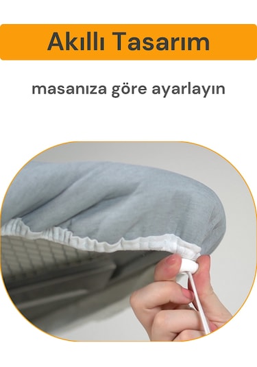 4 Katmanlı Ütü Masası Kılıfı,Ütü Masası Örtüsü,Bezi 50x150 cm Gri
