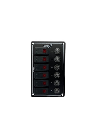 Tekne Karavan 6lı Sigorta Paneli Otomatik - Marin Sigorta Paneli Siyah