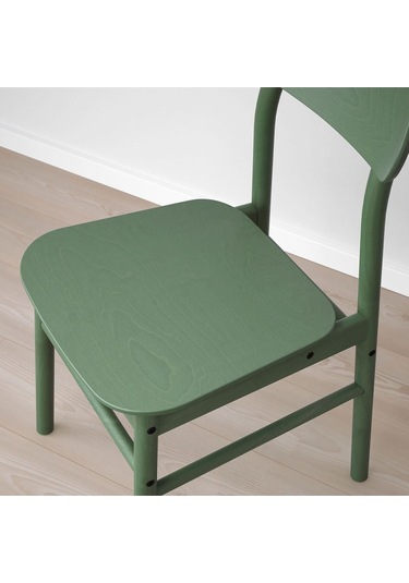 Rönnınge Ahşap Sandalye, Yeşil Renk 1 Adet