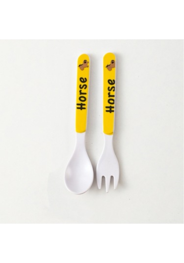 Moveevo Bebekler İçin Bambü Lifli Yeme Öğrenme Seti - Yumuşak Korkuluk Ve Çatal, Güvenli Ve Sevecik Kartoon Desenli Çok Renkli