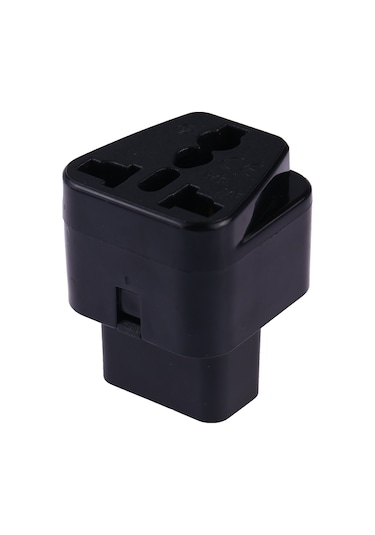 Taşınabilir Evrensel Soket - C14 Erkek Fiş Ups Pdu Apc Bilgisayar Sunucusu Güç Adaptörü Seyahat Şarj Cihazı Siyah
