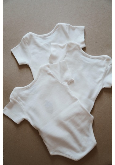 3lü Nakışlı Çıt Çıtlı Kısa Kollu Body Zıbın Model 1 Beyaz