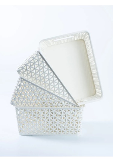 Ilan-plast Saklama Sepetleri, Sette 4 Adet, Beyaz Renk. 331612982 Süper Beyaz
