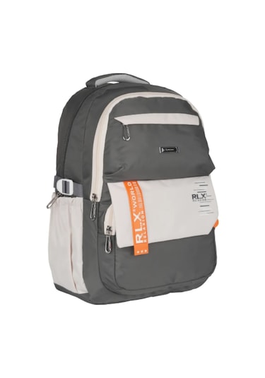 Relaxion Su Geçirmez Astarlı Kumaş Okul Seyahat Sırt Çantası 2059 Gri