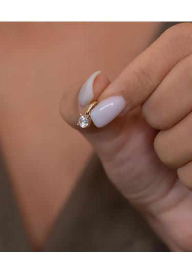 Bayar Gold 14 Ayar Altın Tektaş Kolye Ucu Sarı Altın