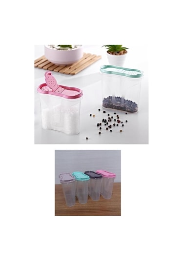 N&m Store Plastik Kapaklı Majör Baharatlık Baharat Saklama Kutusu Kabı Çok Renkli