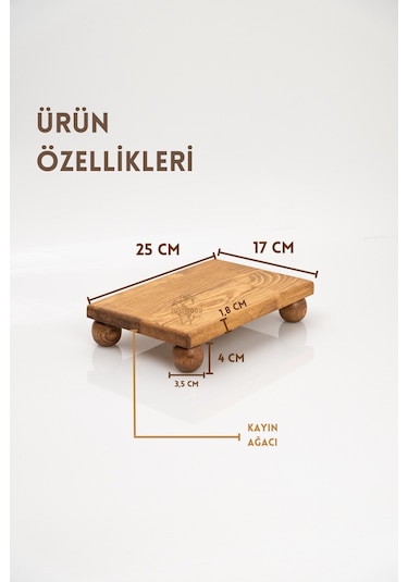 Justwood 2'li Risus Top Ayaklı 17x25 ve 17x30 CM Ahşap Dikdörtgen