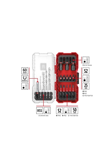 Einhell S-CASE 18 Parça Vidalama Ucu Seti - 49108709
