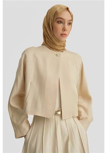 Armine Elişi Dikişli Ceket 25y5903 Aytaşı Krem