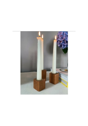 Ahşap Şamdan Set Üçlü