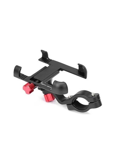 Dancemonkey Alüminyum Bisiklet Telefonu Tutucu - 360 Döner - 31.8mm Siyah Siyah