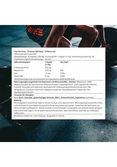 Trec Prozma+ Men's Formula Zma + D-aspartic Acid Daa 90 Kapsül