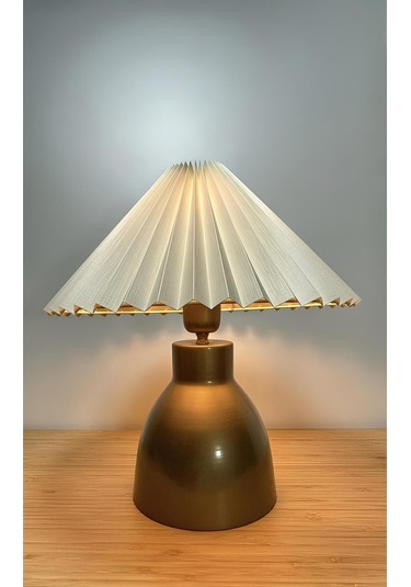 Modern Abajur Umbrella Abajur Masa Lambası Elektrik Ile Çalışır Gold