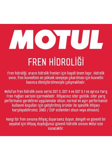 Motul Rbf 660 Fl Dot 4 500 Ml Sentetik Fren Hidrolik Yağı