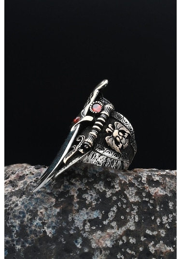 Prestij Gümüş Özel Tasarım Baş Parmak Zihgir Zülfikar Hz. Ali'nin Kılıcı 901551 Gümüş