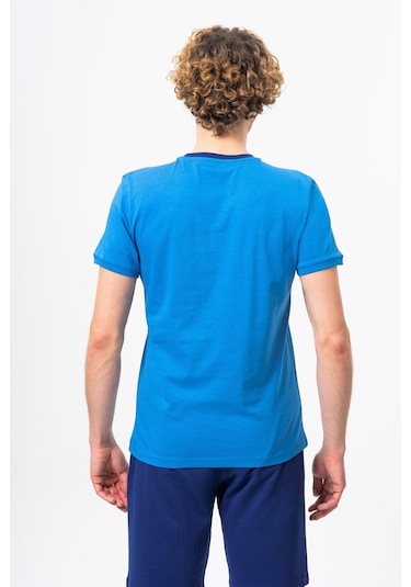 Benetton Bnt-m20461-23y Erkek T-shirt BNT-M20461-R1161 Mavi