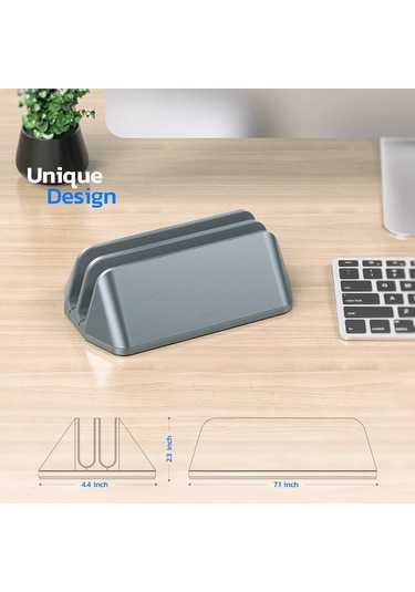 Cbtx Ls-02 Dikey Dizüstü Bilgisayar Sehpası Dizüstü Bilgisayarlar/tabletler İçin Çift Dik Masaüstü Standı Tutucu Şarj Braketi - Gri