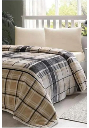 Özdilek Ocre Bej Battaniye Çift Kişillik Bej