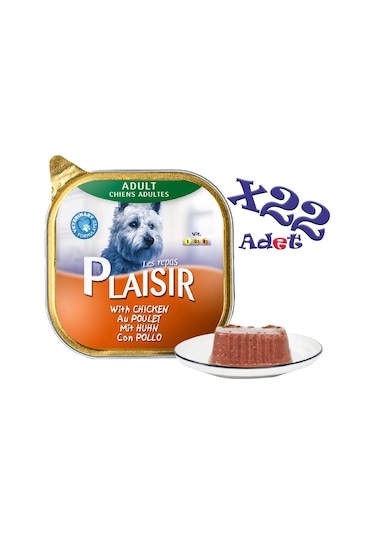 Plaisir Tavuk Etli Pate Konserve Yetişkin Köpek Maması 22 x 150 G