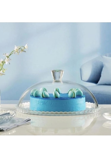 Kapaklı Cam Ayaksız Fanus Kek Fanusu 95198 Patisserie