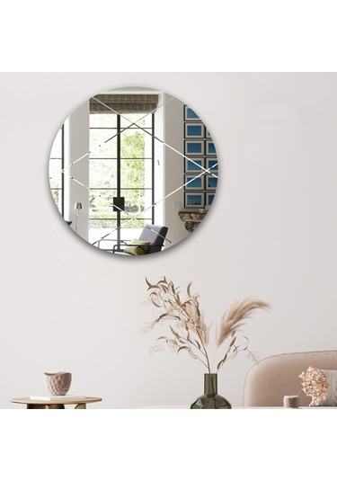 Ayna | Düz Ayna | Baklava Kanallı | Çap60Cm Şeffaf