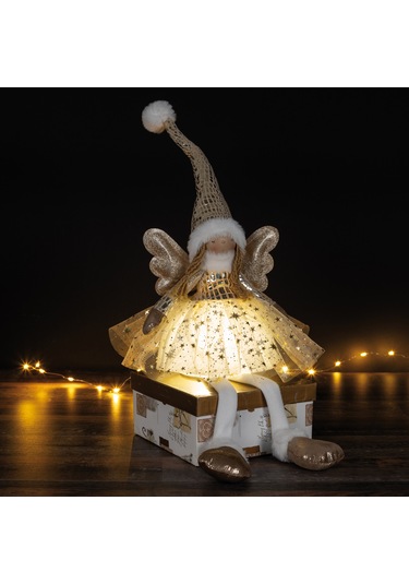 Led Melek Kız Pembe 60cm