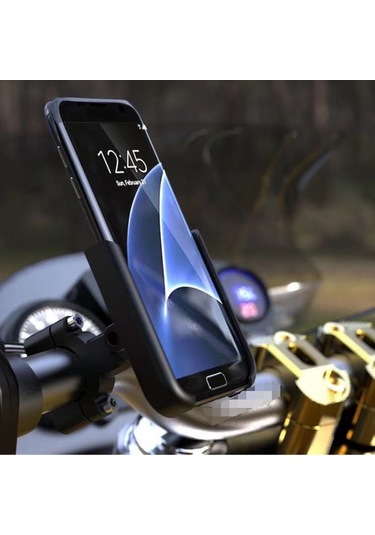 Xindoker Motorcycle Telefon Tutucu, Aluminyum Allyuminyum, Ayna Tipi, Sabit Ve Kaymaz, 51-85mm Genişlik Ayarı, Siyah Siyah