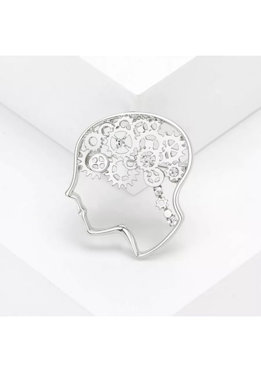 Fashion Jewelry Psikolog, Nörolog, Psikiyatrist İçin Broş Hediye 255630545 Gri