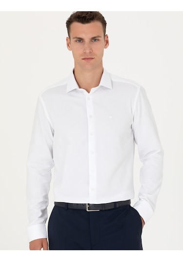 Pierre Cardin Erkek Beyaz Desenli Gömlek 50275684-vr013 Beyaz
