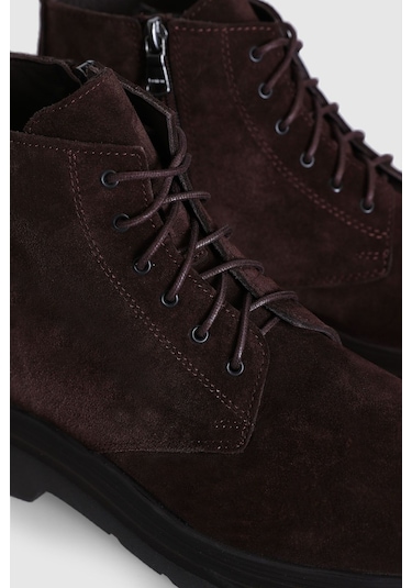 Lufian Marvın Erkek Süet Deri Casual Bot Kahve Siyah