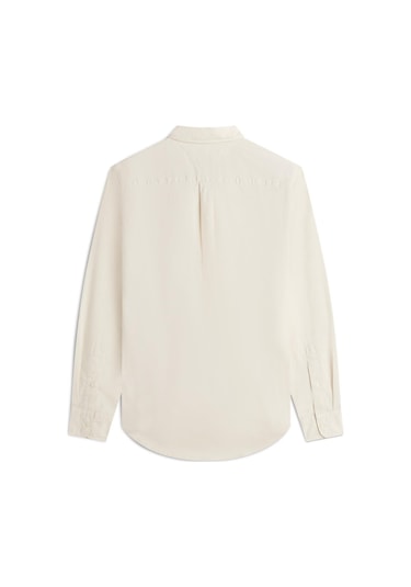 Tommy Hilfiger Erkek Flex Poplin Düz Renk Rf Bej Gömlek-13519 Cream