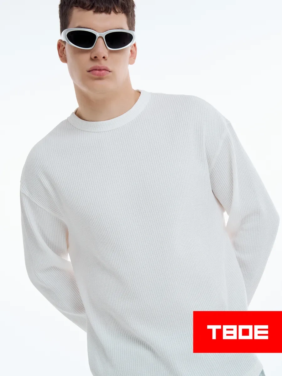 Tvoe Temel Wafer Uzatılmış Kol Süveter 451270141 Beyaz