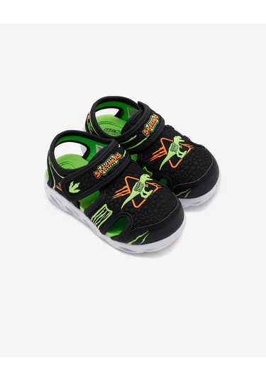 Skechers Hypno - Splash - Hydro - Fun Küçük Erkek Çocuk Siyah Işıklı Sandalet 400612n Bklm Siyah