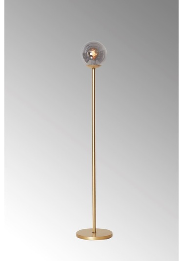 Luzarana Glob Sarı Metal Gövde Füme Camlı Tasarım Lüx Yerden Aydınlat...