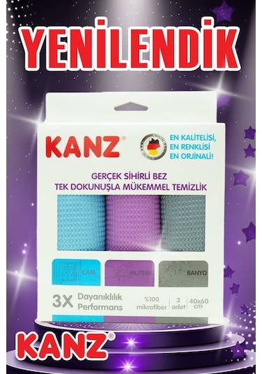 Kanz Microfiber Temizlik Bezi 3'lü 40 x 60 CM