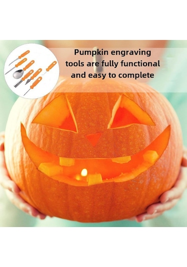 Vkemall Pumpkin Kase Kırıcı Seti, Paslanmaz Çelik Meyve Sebze Dilimleme Aleti, Halloween Dekorasyon Ve Mutfak Dıy Araçları Diğer