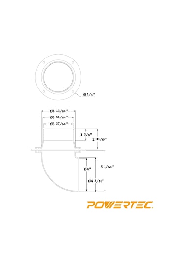 Powertec 70292 10 Cm Siklon Toz Toplama Dirsekler Ve Bağlayıcılar 1