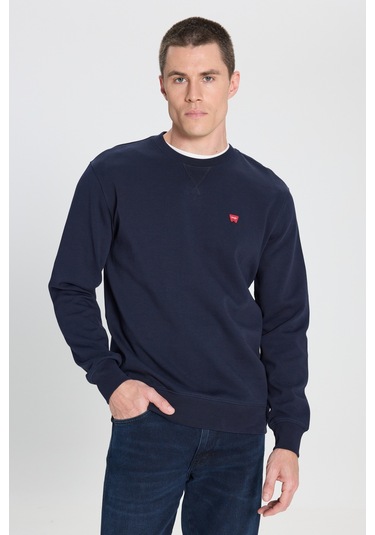 Regular Fit Normal Kesim Bisiklet Yaka Lacivert Sweatshirt W242726410 Navy