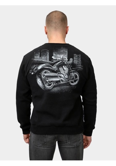 Soping Çift Taraflı Baskılı Polar Sweatshirt 254293809 Siyah