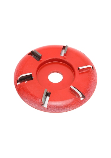 Vkemall 6 Dişli Çelik Ahşap Oyma Diski - Ahşap, Kök Oyma, Çay Tepsisi Parlatma Aracı Kırmızı Yaylı